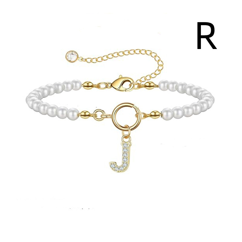 2024 Trendy Toggle Clasp Initial Bracelet for Women - A-Z Letter Pendant & 6mm Pearl Jewelry Gift - Image 43