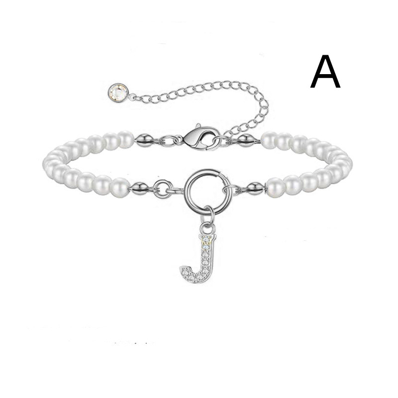 2024 Trendy Toggle Clasp Initial Bracelet for Women - A-Z Letter Pendant & 6mm Pearl Jewelry Gift - Image 53