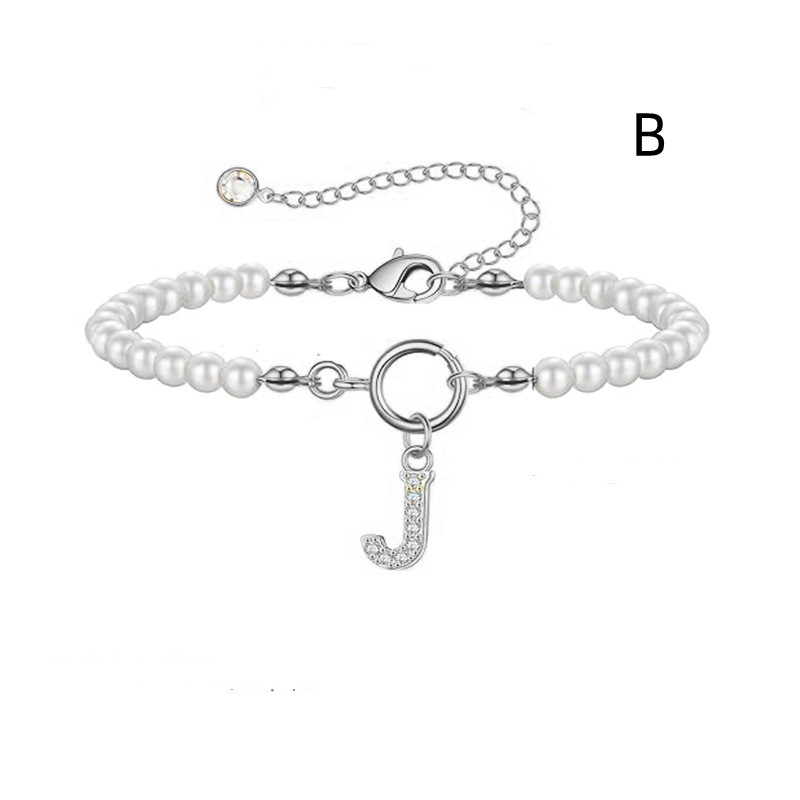 2024 Trendy Toggle Clasp Initial Bracelet for Women - A-Z Letter Pendant & 6mm Pearl Jewelry Gift - Image 54