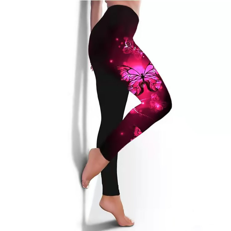 Women's Butterfly Printed Yoga Pants - Breathable Skinny Fitness Leggings - Image 2