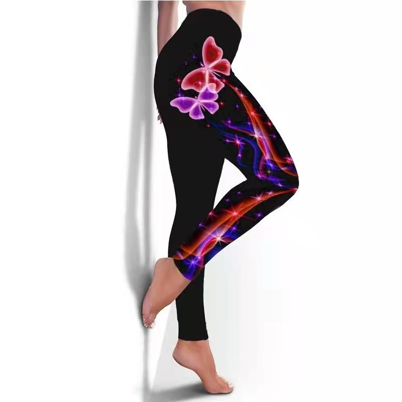 Women's Butterfly Printed Yoga Pants - Breathable Skinny Fitness Leggings - Image 4
