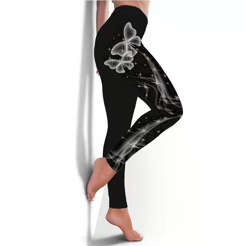 Women's Butterfly Printed Yoga Pants - Breathable Skinny Fitness Leggings - Image 5