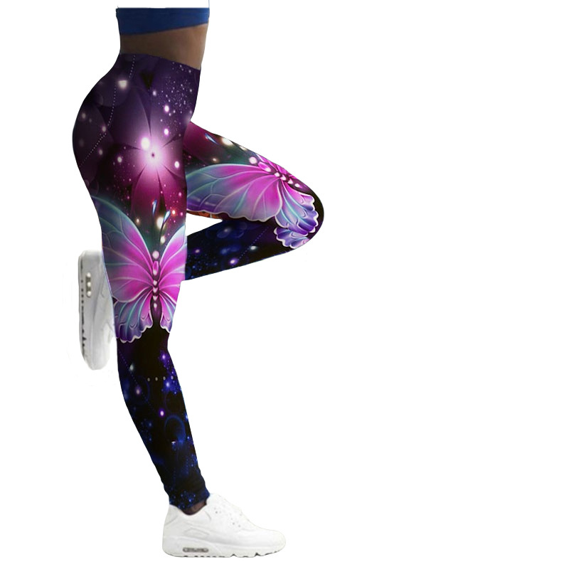 Women's Butterfly Printed Yoga Pants - Breathable Skinny Fitness Leggings - Image 8