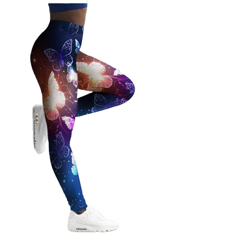 Women's Butterfly Printed Yoga Pants - Breathable Skinny Fitness Leggings - Image 13