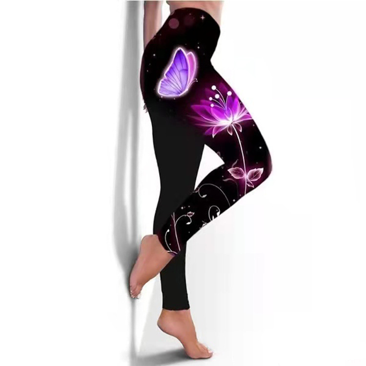 Women's Butterfly Printed Yoga Pants - Breathable Skinny Fitness Leggings - Image 14