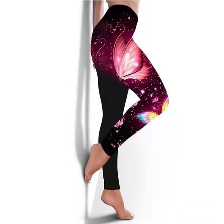 Women's Butterfly Printed Yoga Pants - Breathable Skinny Fitness Leggings - Image 16