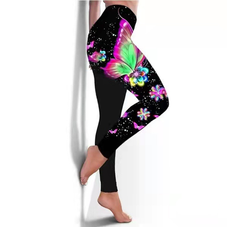 Women's Butterfly Printed Yoga Pants - Breathable Skinny Fitness Leggings - Image 19