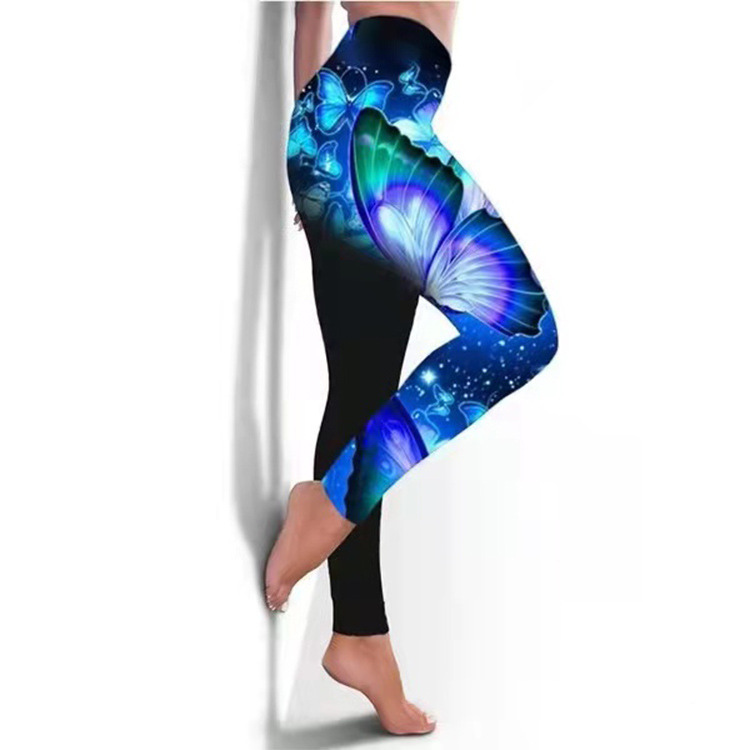 Women's Butterfly Printed Yoga Pants - Breathable Skinny Fitness Leggings - Image 20