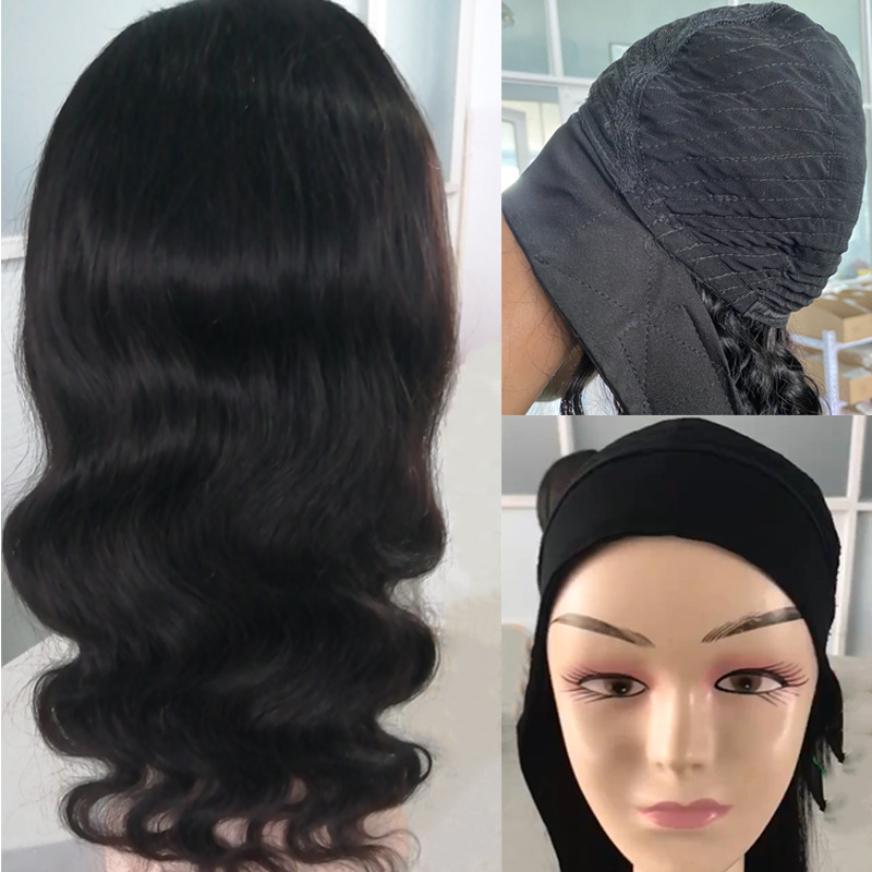 Long Black Curly Hair Synthetic Headgear with Mid-section Big Waves - Image 3