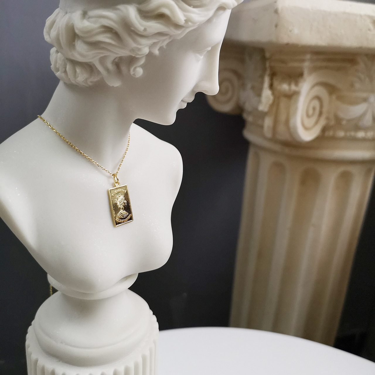 925 Sterling Silver Gold Square Pendant Necklace - Elegant & Stylish Jewelry - Image 4