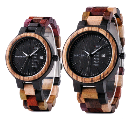 Unique Quartz Men's Casual Wooden Watch with Week Calendar for Garden Lovers - Image 2