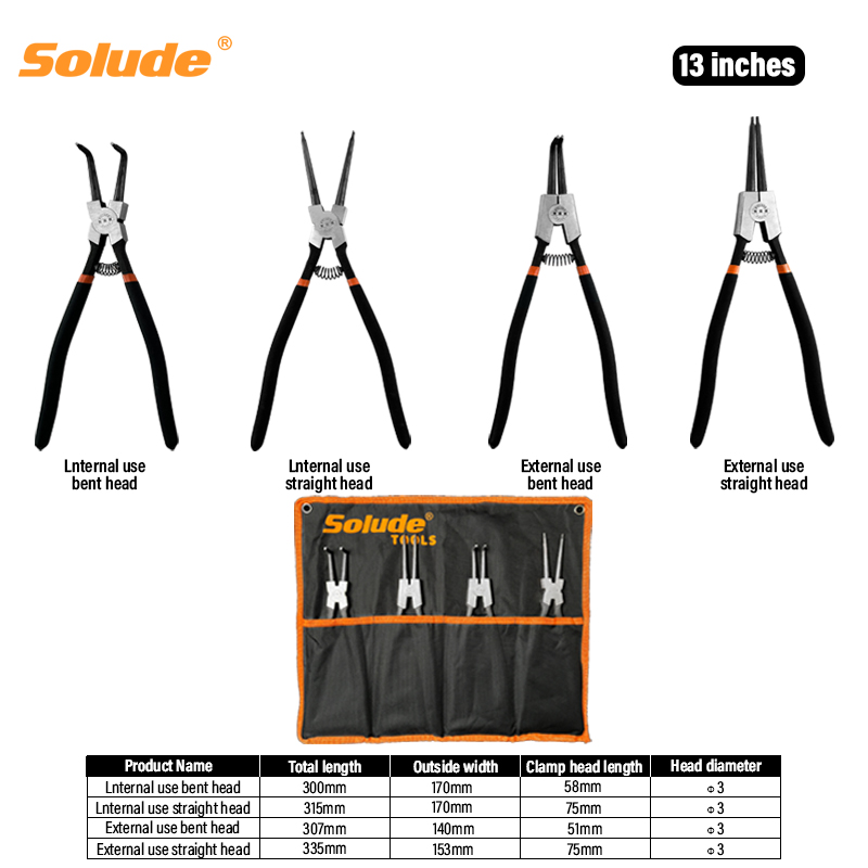 Premium 13 Inch Snap Spring Pliers - 4-Piece Set SKQ-013 for Precision Work - Image 4