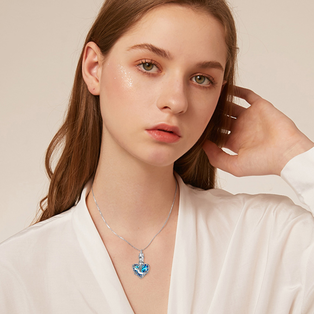 Sterling Silver Crystal Hummingbird Urn Necklace - Elegant Keepsake Jewelry - Image 4