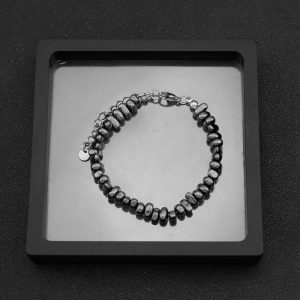 Titanium Steel Twin Broken Silver Haematite Necklace - Stylish & Durable