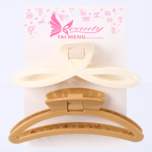 Trendy Korean Hair Accessories - Simple Cross Design Big Grip Hair Clip in Solid Color Plastic