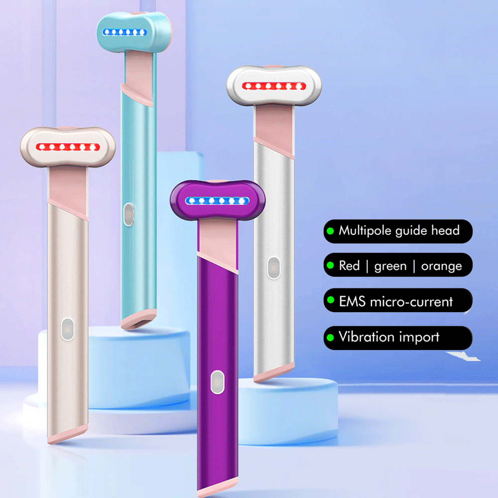 4 Colors Electric Eye Massager - Red & Blue Light Therapy for Eye Beautification & Warm Facial Massage - Image 4