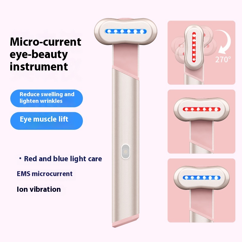 4 Colors Electric Eye Massager - Red & Blue Light Therapy for Eye Beautification & Warm Facial Massage - Image 5