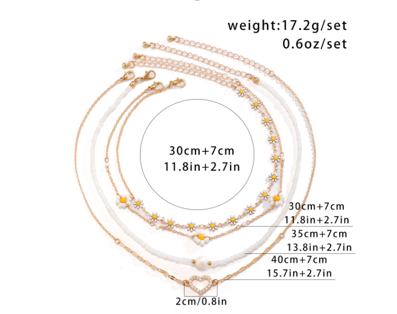 Stylish Women's Pearl Little Daisy Suit Necklace for Elegant Looks - Image 14