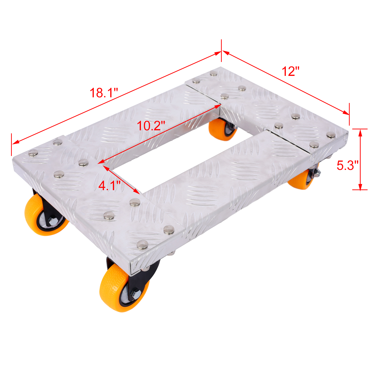 Heavy-Duty Transport Dolly with 3-Inch TPU Professional Casters & Brake Option - Image 8