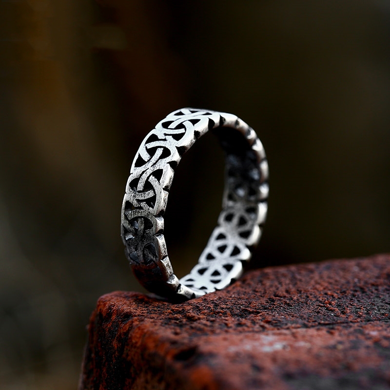 Vintage Viking Titanium Steel Ring – Bold, Stylish & Durable Design - Image 3