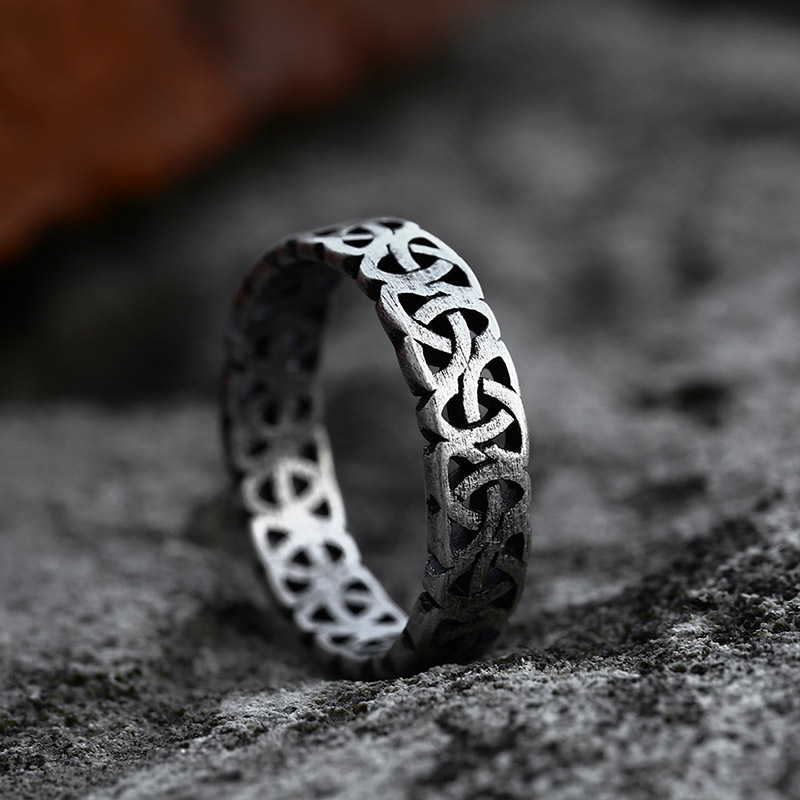 Vintage Viking Titanium Steel Ring – Bold, Stylish & Durable Design - Image 9
