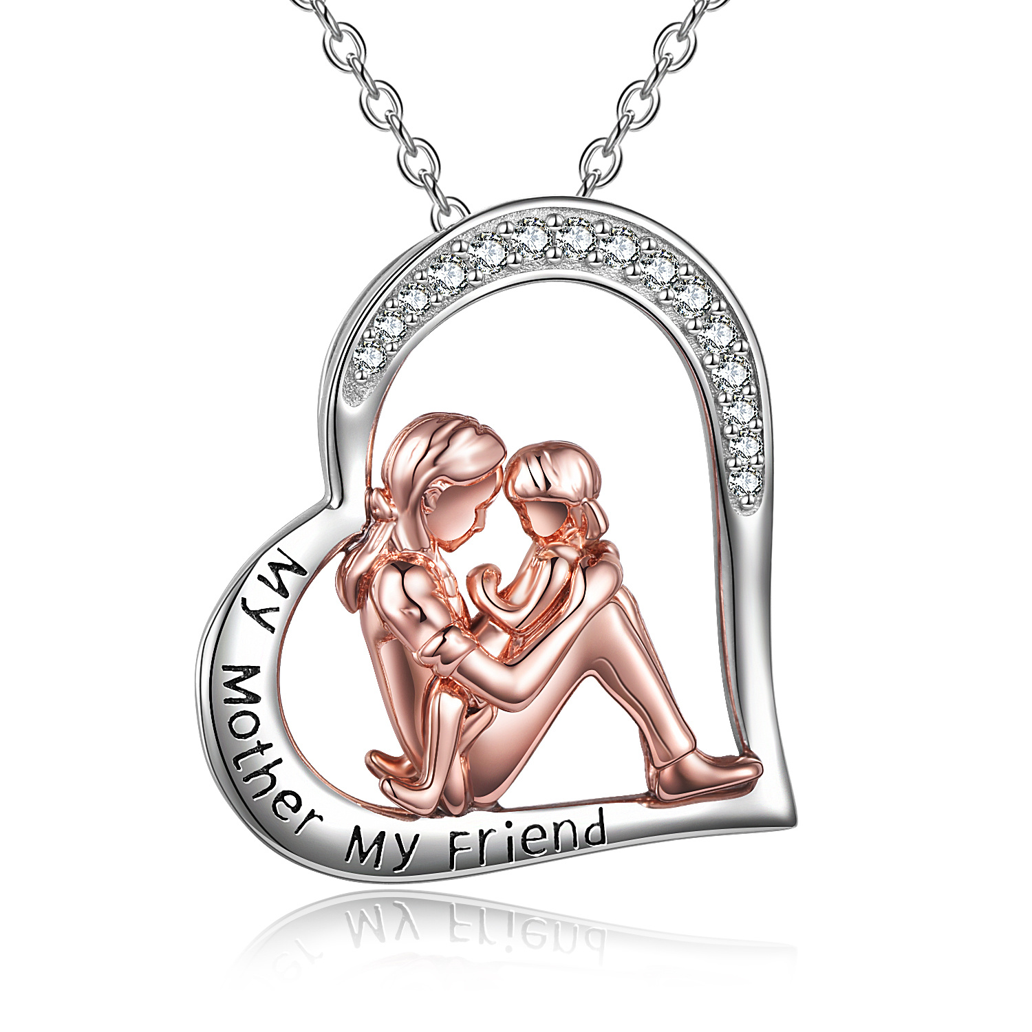 Mother Daughter Necklace in 925 Sterling Silver - Engraved "My Mother, My Friend" Jewelry - Perfect Gift for Mom from Daughter for Mother's Day and Birthdays - Image 6