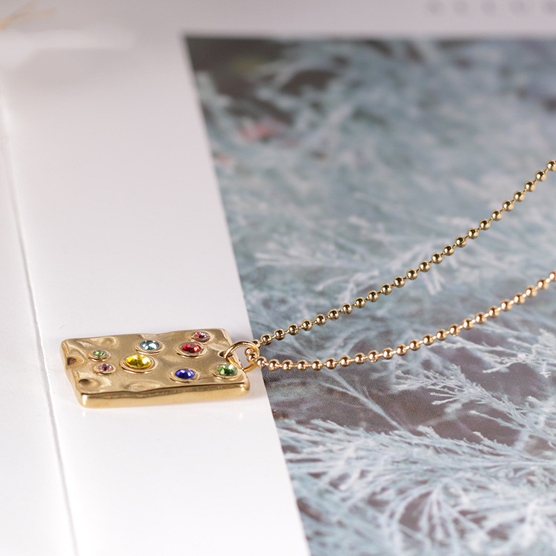 Elegant Stainless Steel Gold-Plated Geometric Pendant Necklace for Women - Image 4