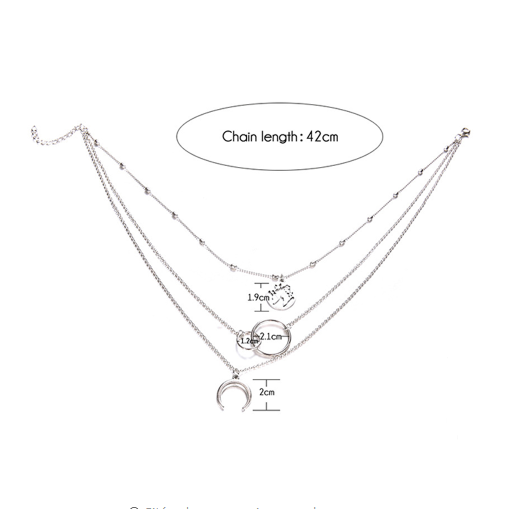 Trendy Multilayer Boho Moon Map Necklace - Stylish Accessory for All Occasions - Image 2