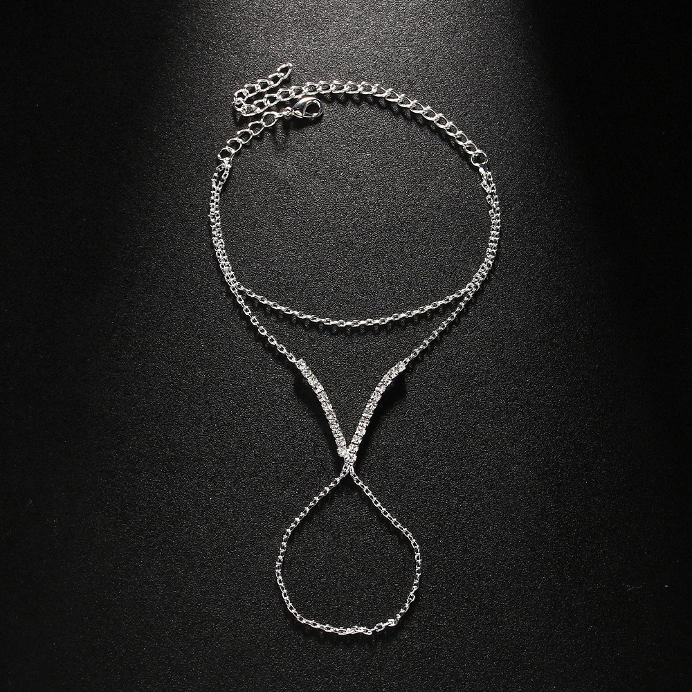 Elegant Women's V-Finger Copper Bracelet - Silver Double-Layer Design - Image 6