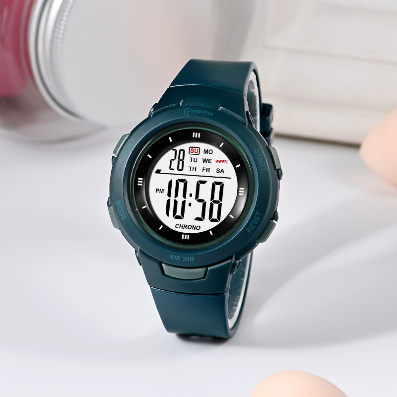Stylish Luminous Waterproof PU Strap Student Watch with Fashion Pin Buckle