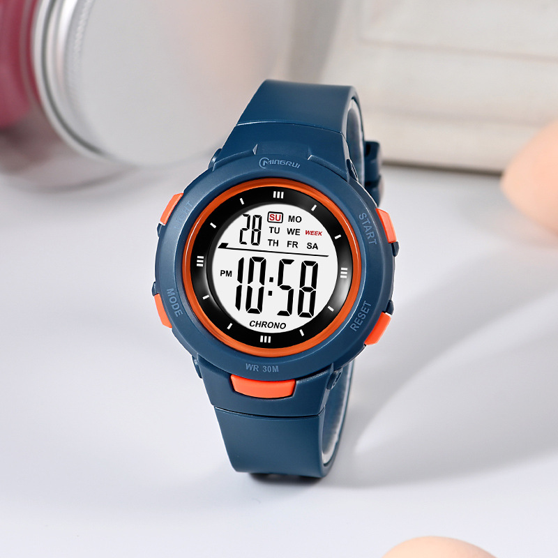 Stylish Luminous Waterproof PU Strap Student Watch with Fashion Pin Buckle - Image 2