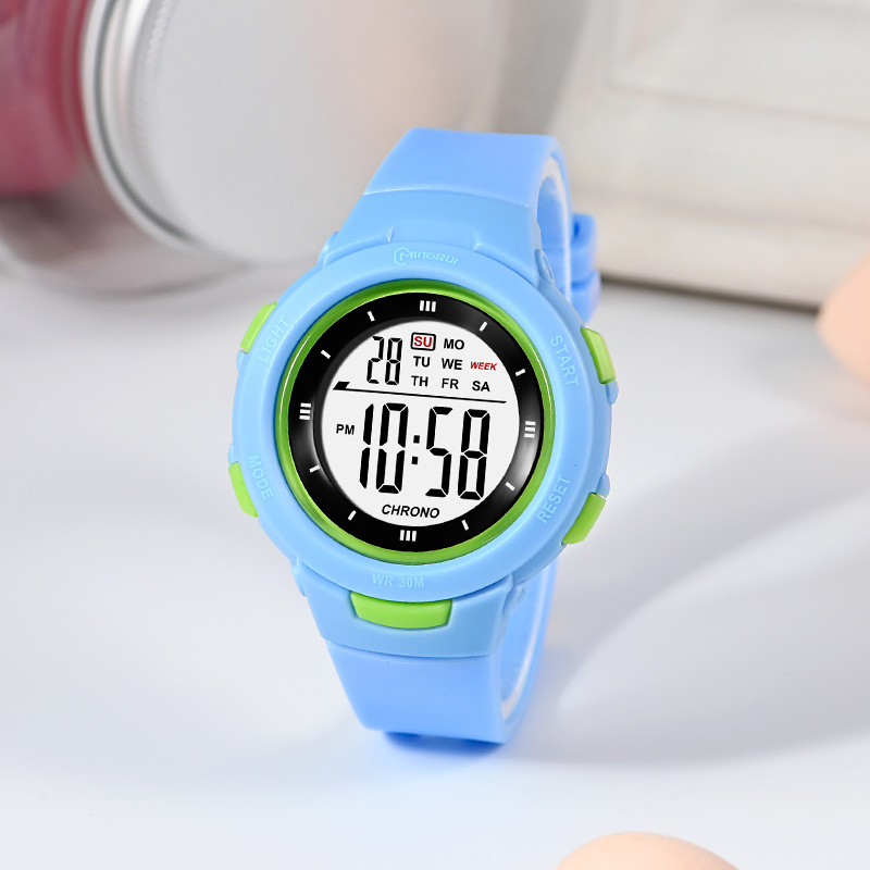 Stylish Luminous Waterproof PU Strap Student Watch with Fashion Pin Buckle - Image 3