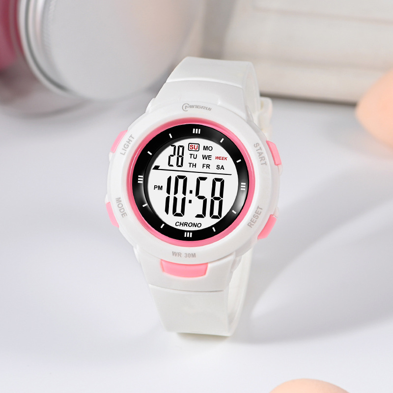 Stylish Luminous Waterproof PU Strap Student Watch with Fashion Pin Buckle - Image 4