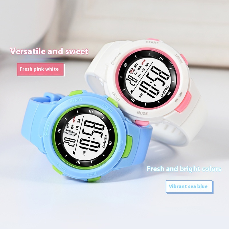 Stylish Luminous Waterproof PU Strap Student Watch with Fashion Pin Buckle - Image 7