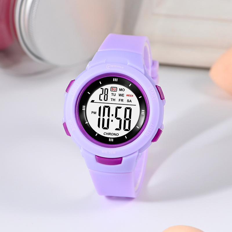 Stylish Luminous Waterproof PU Strap Student Watch with Fashion Pin Buckle - Image 11