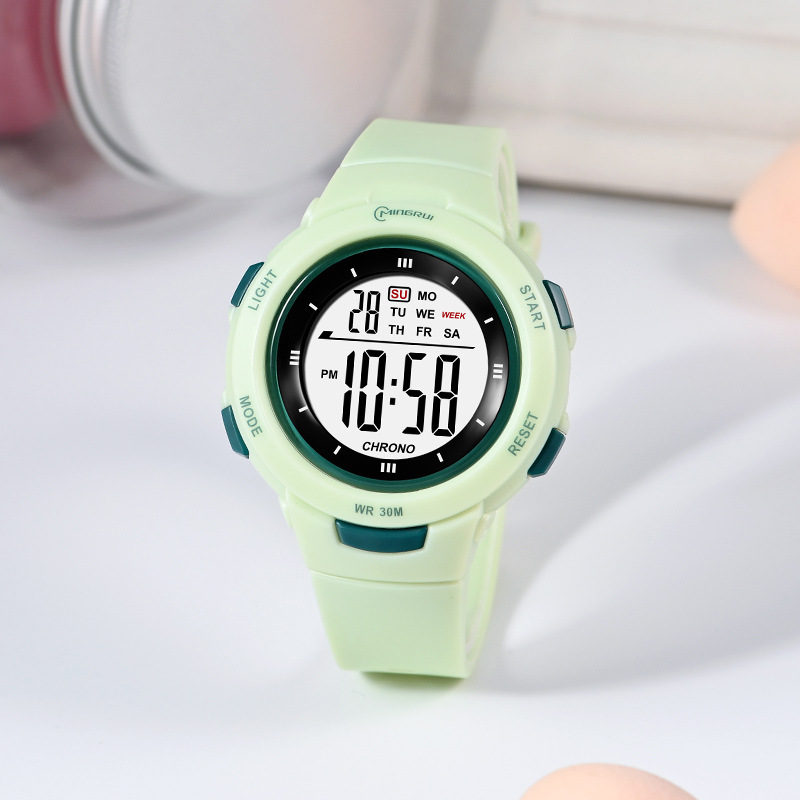 Stylish Luminous Waterproof PU Strap Student Watch with Fashion Pin Buckle - Image 12