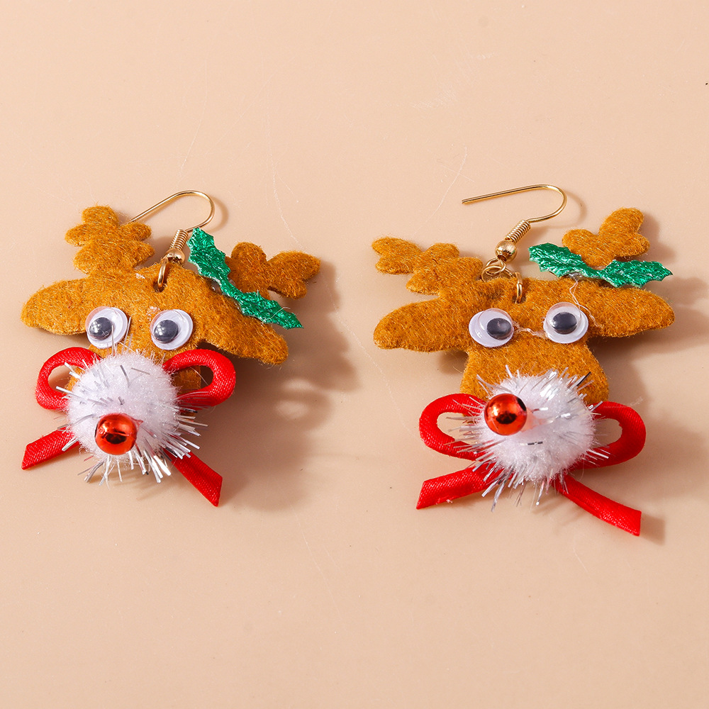 Charming Christmas Cartoon Earrings - Adorable Holiday Ornament Style - Image 7