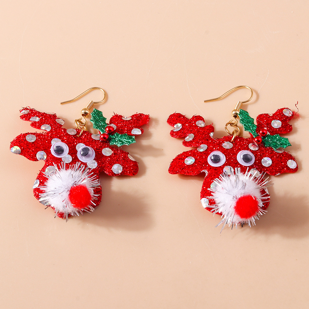 Charming Christmas Cartoon Earrings - Adorable Holiday Ornament Style - Image 8