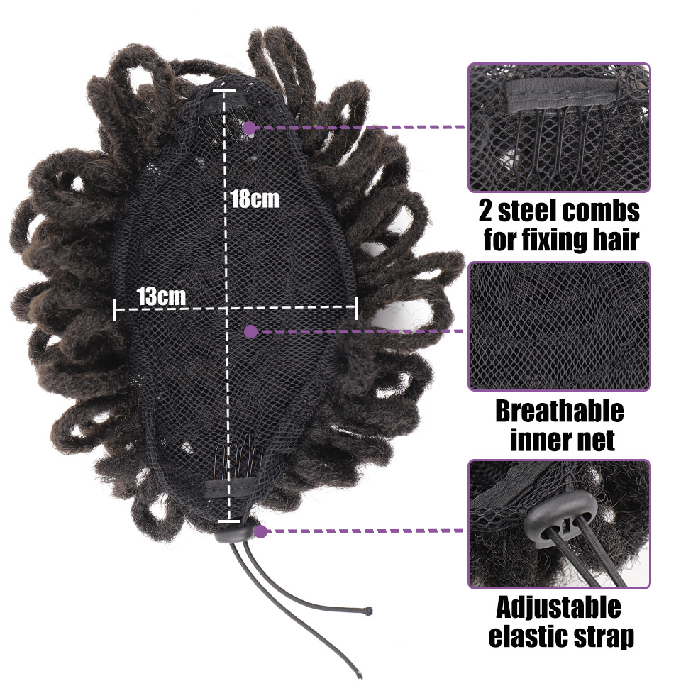 African Wig Bun Hair Bag - Drawstring Dreadlocks & Afro Hair Storage Solution - Image 43