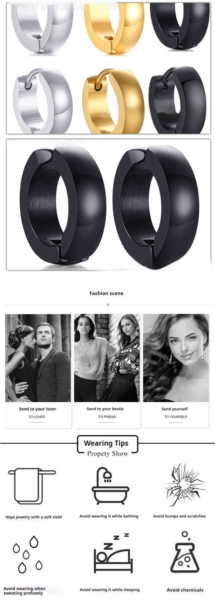 Stylish Stainless Steel Curved Ear Clip for Effortless Elegance - Image 2