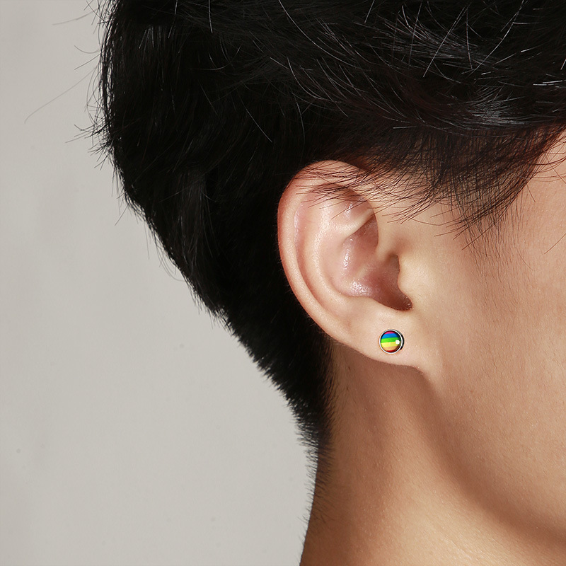 Creative Rainbow Geometric Earrings in Stainless Steel - Fashionable & Unique - Image 15