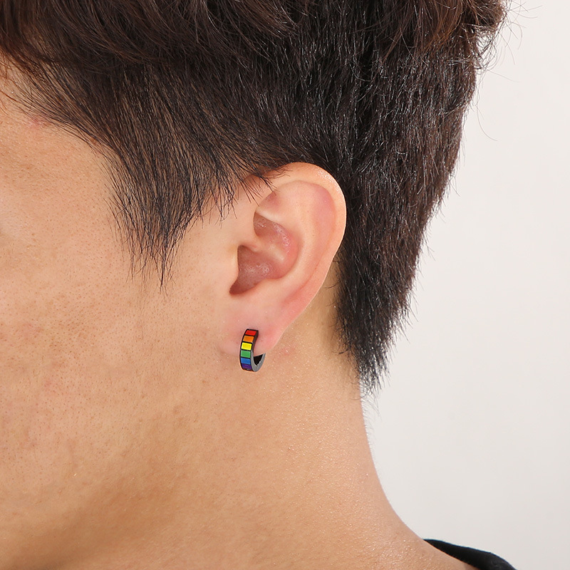 Creative Rainbow Geometric Earrings in Stainless Steel - Fashionable & Unique - Image 20