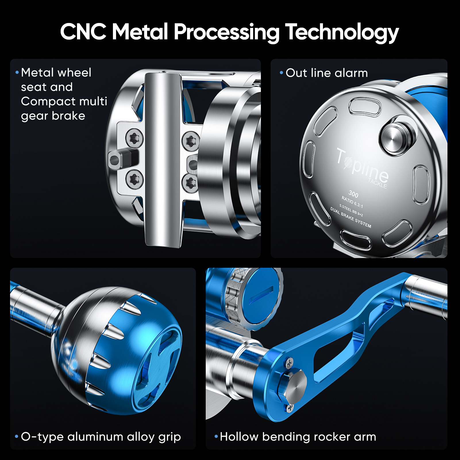All-Metal Drag Sea Fishing Cast Micrometer Wheel with Ball Handle and Iron Plate - Image 3