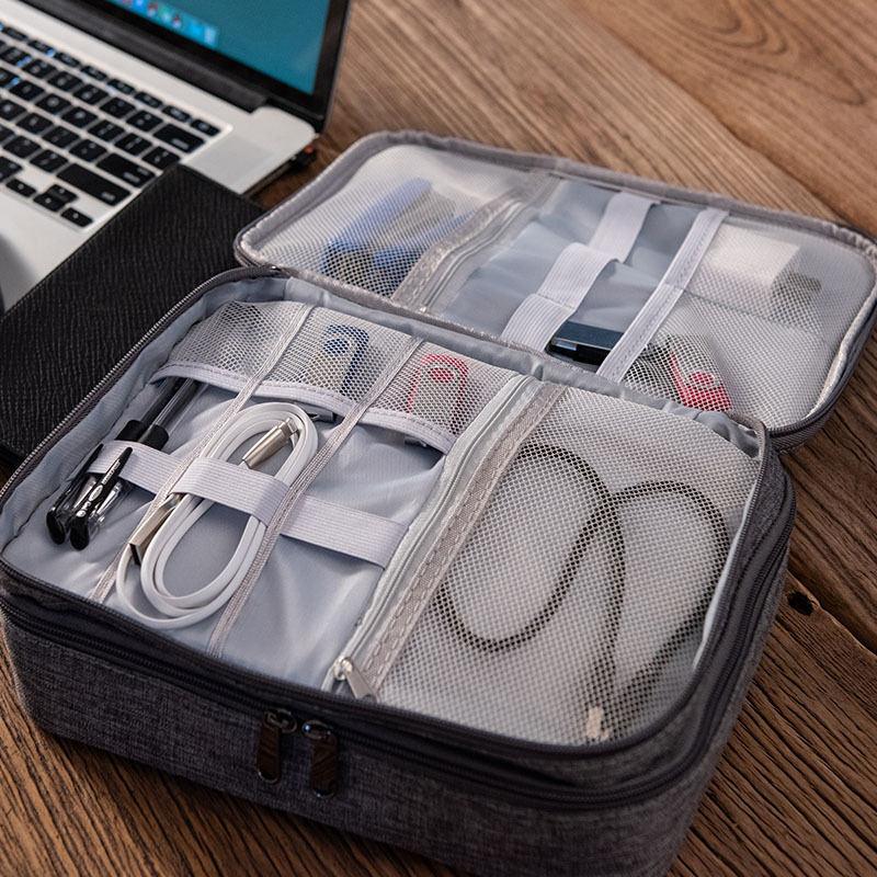 Waterproof Electronics Organizer Bag - Portable Travel Cable Storage Case for Digital Accessories, Chargers & More - Multifunctional Organizer for Electronics - Image 8