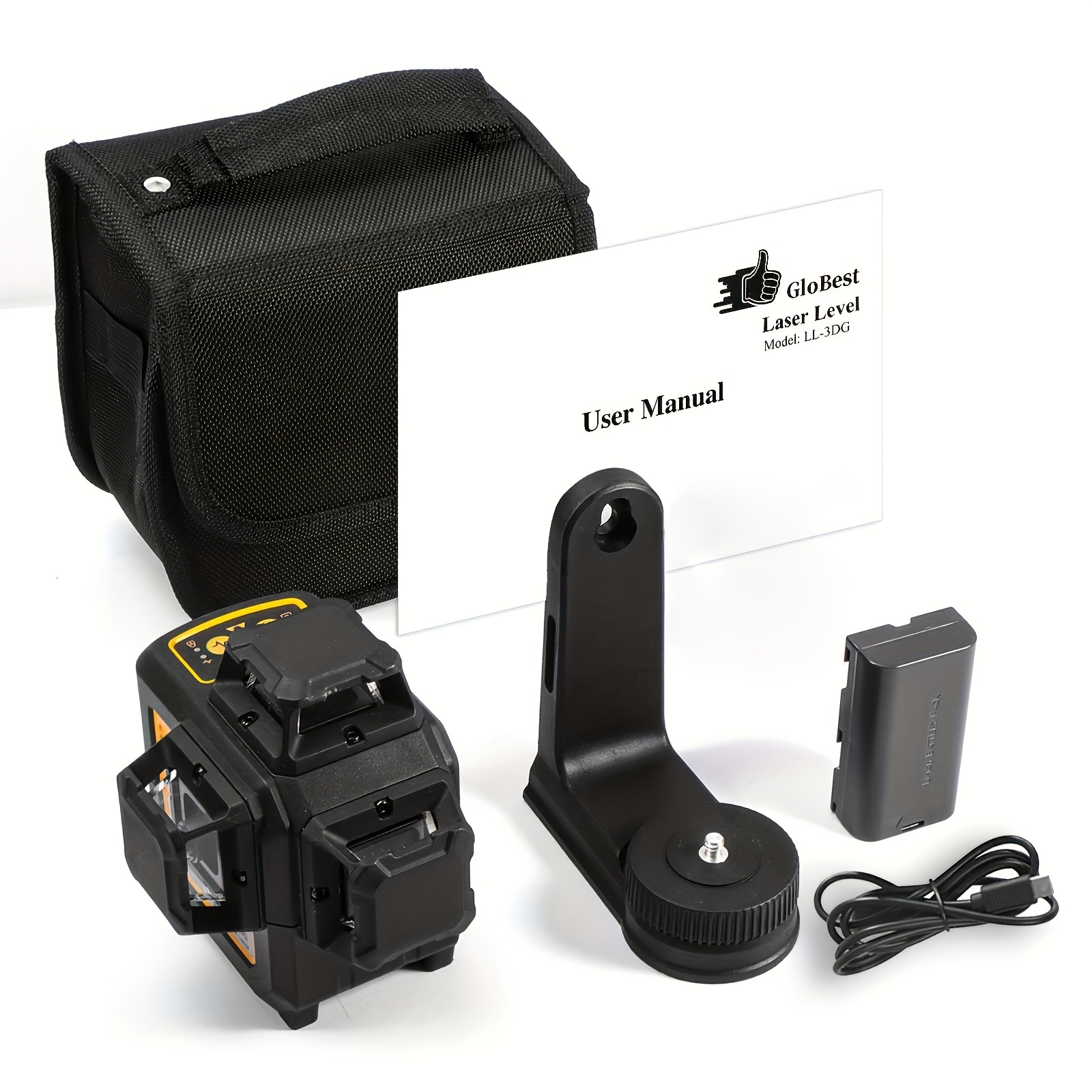 Self-Leveling Laser Level Tool - 3x360 Line Lasers, 12 Green Beam Lines, Rechargeable Leveler with Manual & Pulse Mode, 360 Magnetic Base