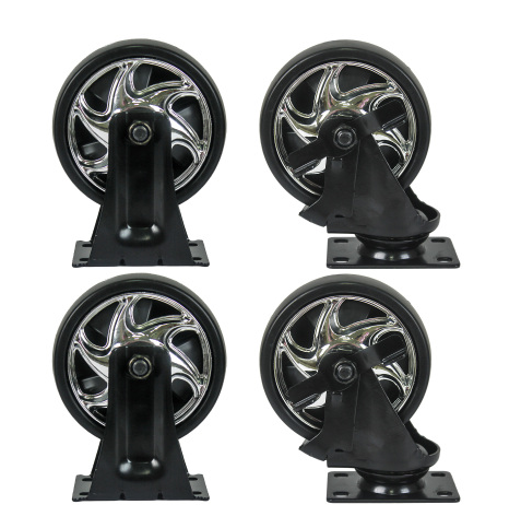 4-Drawer Multifunctional Tool Cart with Wheels & Wooden Top - Orange - Image 2