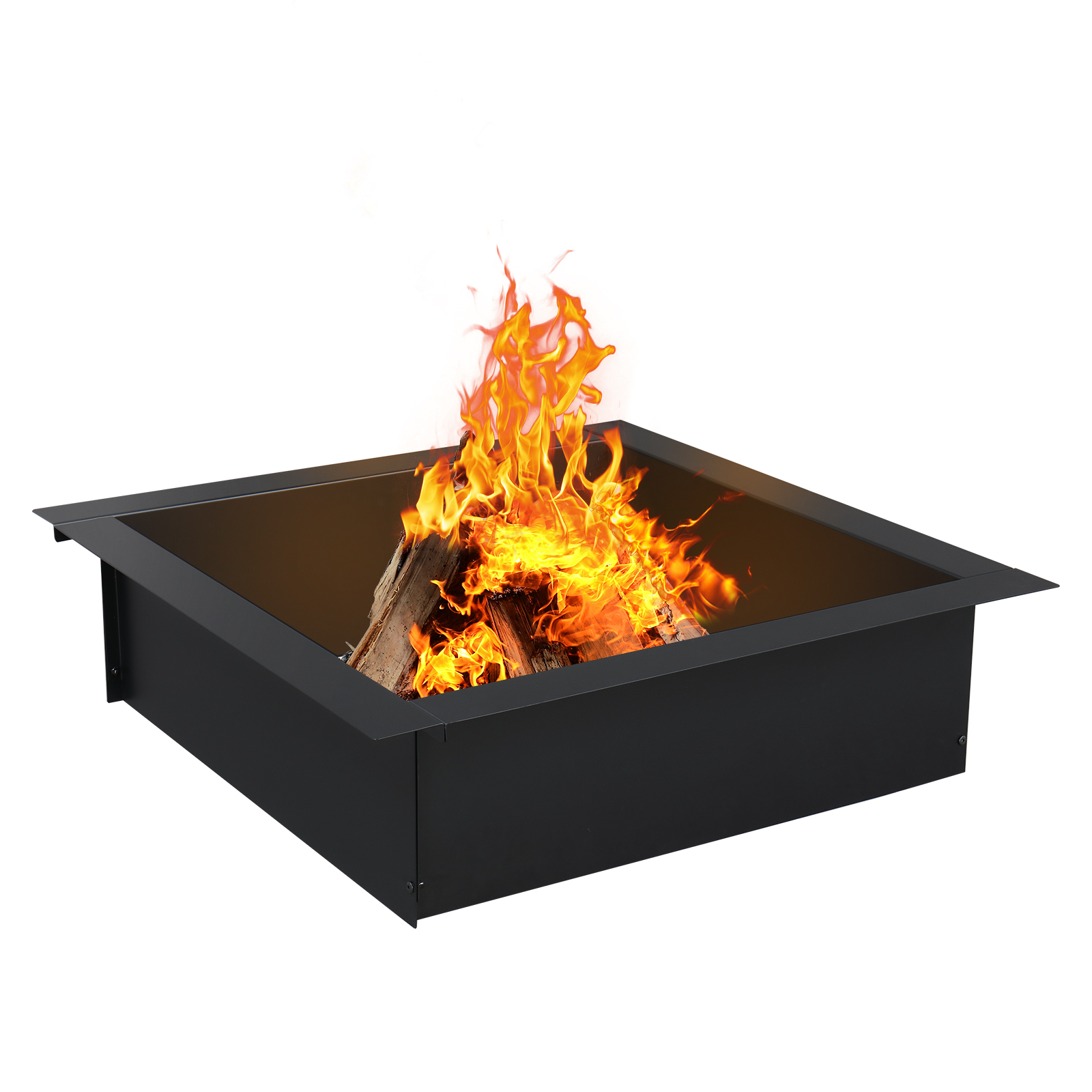 36in Square Black Wrought Iron Ring Of Fire - Durable & Stylish Outdoor Fire Pit - Image 4