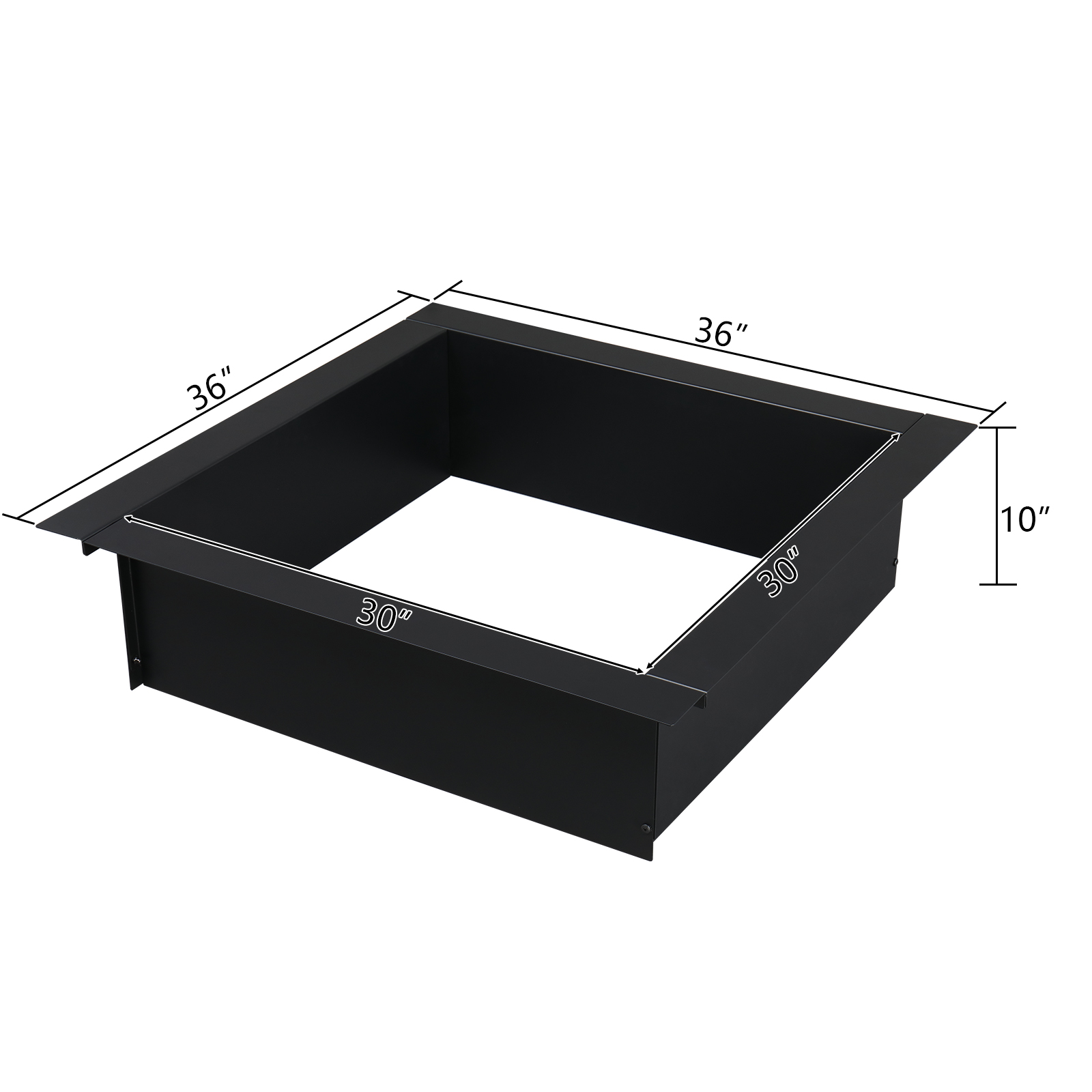36in Square Black Wrought Iron Ring Of Fire - Durable & Stylish Outdoor Fire Pit - Image 7