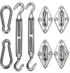 8Pcs Stainless Steel Sun Sail Shade Canopy Fixing Fittings Accessory Kit - Durable Sun Canopy Safety Solutions