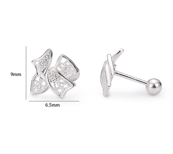 Bow Otica Women's Stud Earrings - Sweet Fresh Screw Hollow Filament Ornament for Ear Care - Image 5